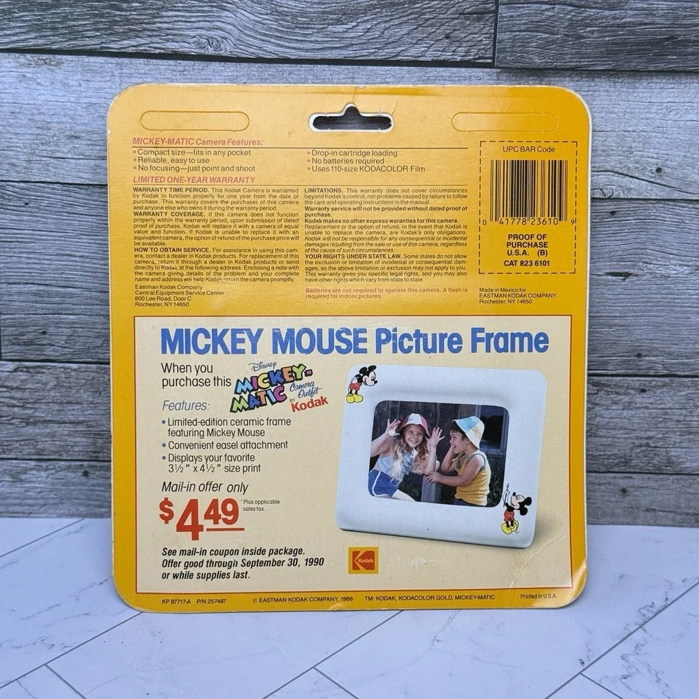 Kodak Mickey-Matic 110 Film Camera - VTG 80's - Blue Disney Mickey Outfit